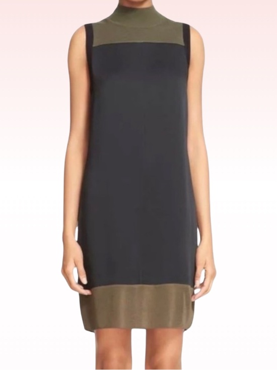 rag & bone Dresses & Skirts - RAG & BONE Vivienne Color Block Mock Neck Dress Black & Green (Sz S)